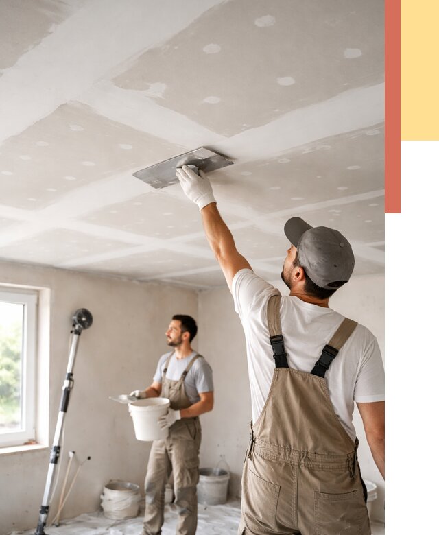 Шпаклевка потолка из гипсокартона в Магадане от 3271 руб./м2 — услуги под ключ | ОТДЕЛОЧНИК-Мгд