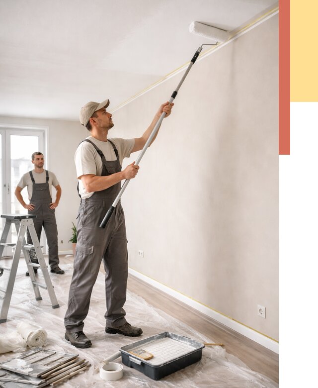 Покраска потолка из гипсокартона в Магадане от 4600 руб./м2 — услуги под ключ | ОТДЕЛОЧНИК-Мгд