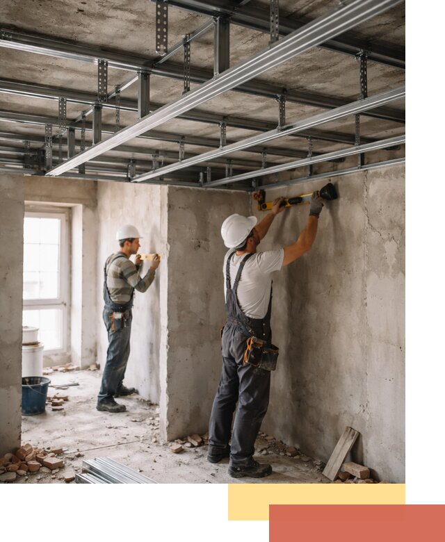 Монтаж каркаса потолка из профильного профиля в Магадане