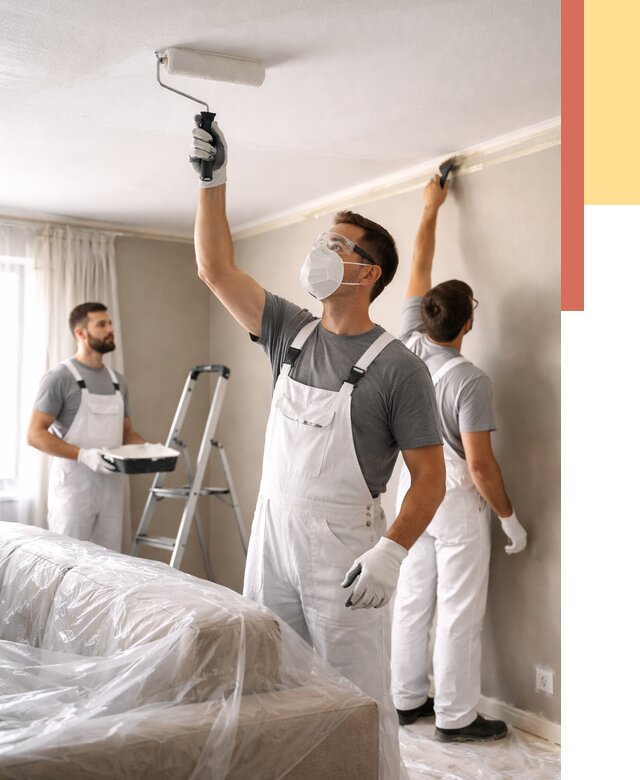 Покраска потолка водоэмельсионной краской в Магадане от 2249 руб/м² — услуги под ключ | ОТДЕЛОЧНИК-Мгд