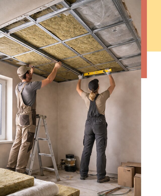 Шумоизоляция потолка в Магадане от 1278 руб. под ключ — услуги ОТДЕЛОЧНИК-Мгд